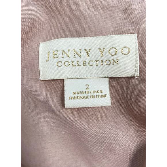 JENNY YOO Inesse Dusty Rose Blush Maxi Chiffon Gown US 2 Whipped Apricot NWT - Picture 15 of 16